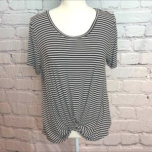 B&W Striped On The Road Tee